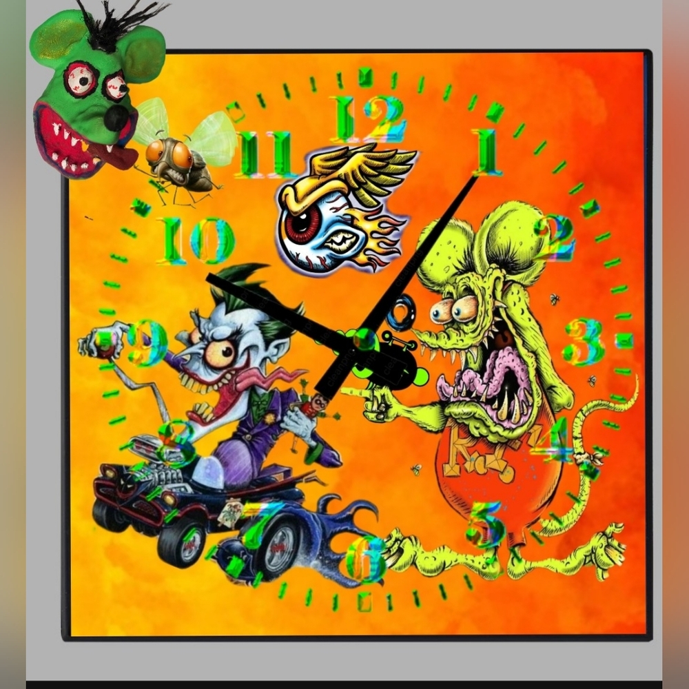 Ratfink Wall Clock With 3d Printed Icon